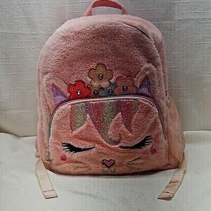 Miss Gwen OMG Accessories Flower Crown Unicorn Plush Soft Pink School Backpack